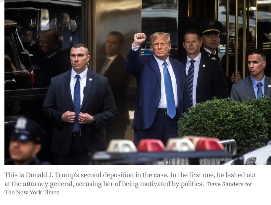 По иску генерального прокурора штата Нью-Йорк Трамп будет допрошен в четверг