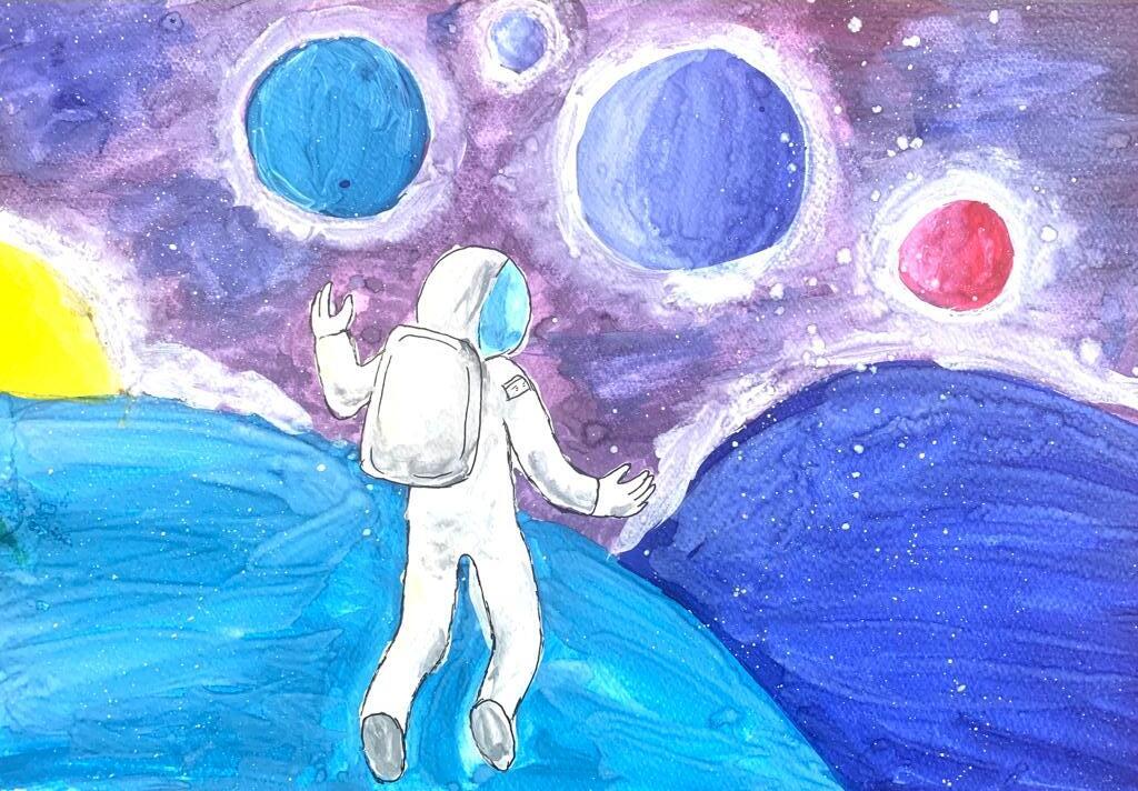 В Башкирии прошла выставка рисунков «Космос глазами детей»