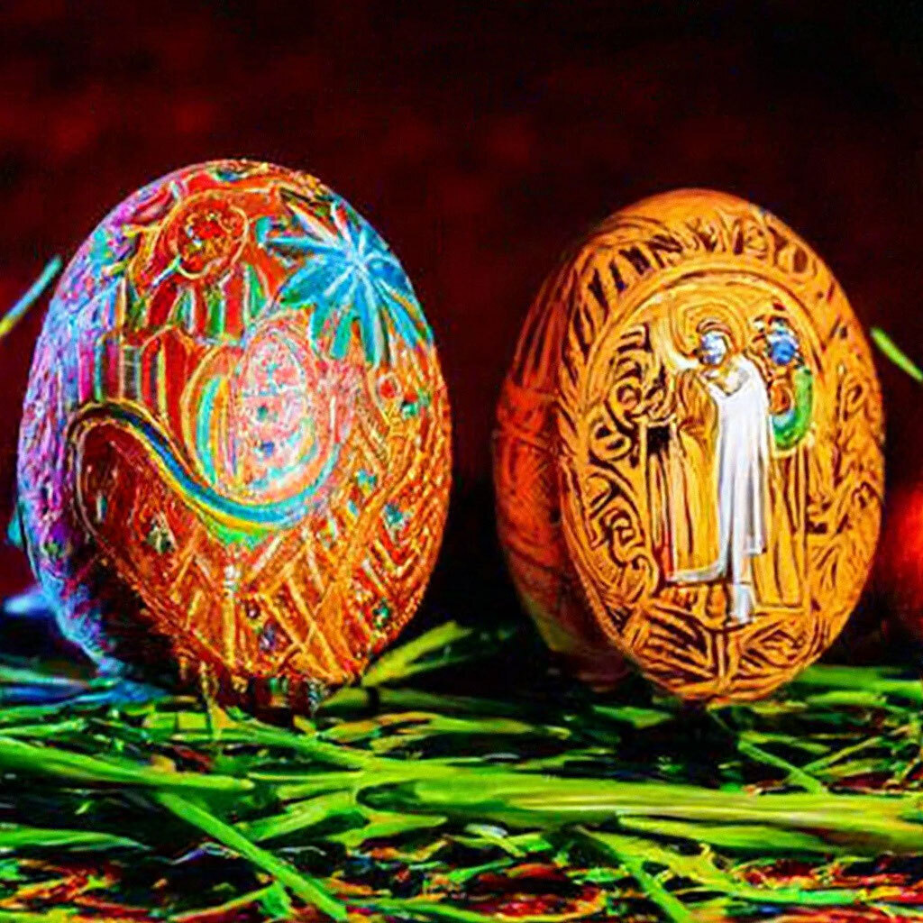 Нейро сеть GTP 4 рассказала о традиции праздника христьян " Чистый Четверг", создала Христа Спасителя , покрасила яйца и научила печь куличи с пасхой