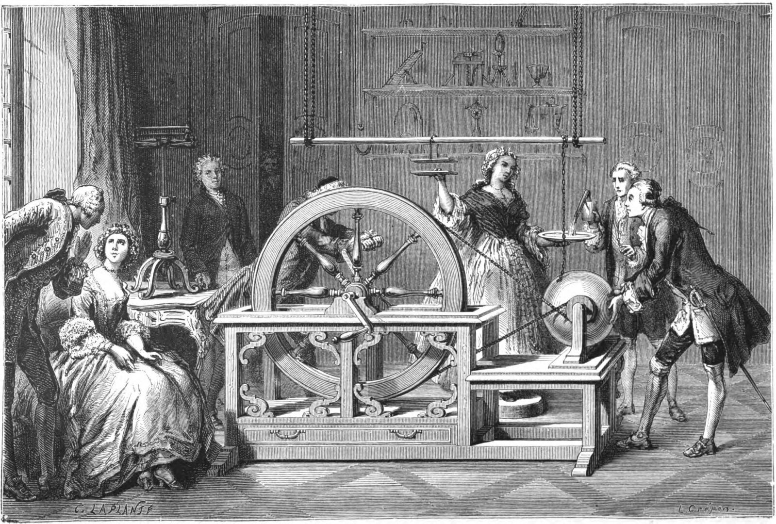 Для своих экспериментов физик Жан-Антуан Нолле использовал людей в качестве материала