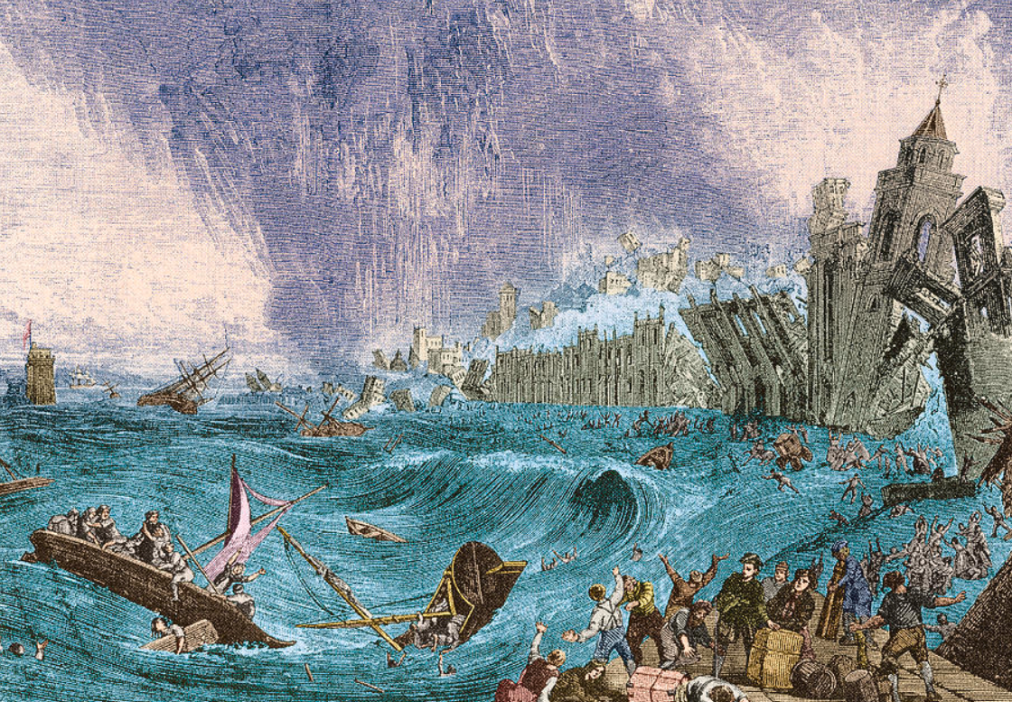 Лиссабон 1755. Лиссабонская катастрофа 1755. 1755 Lisbon earthquake. ЦУНАМИ Лиссабон 1755. Лиссабонское землетрясение 1755 картина.