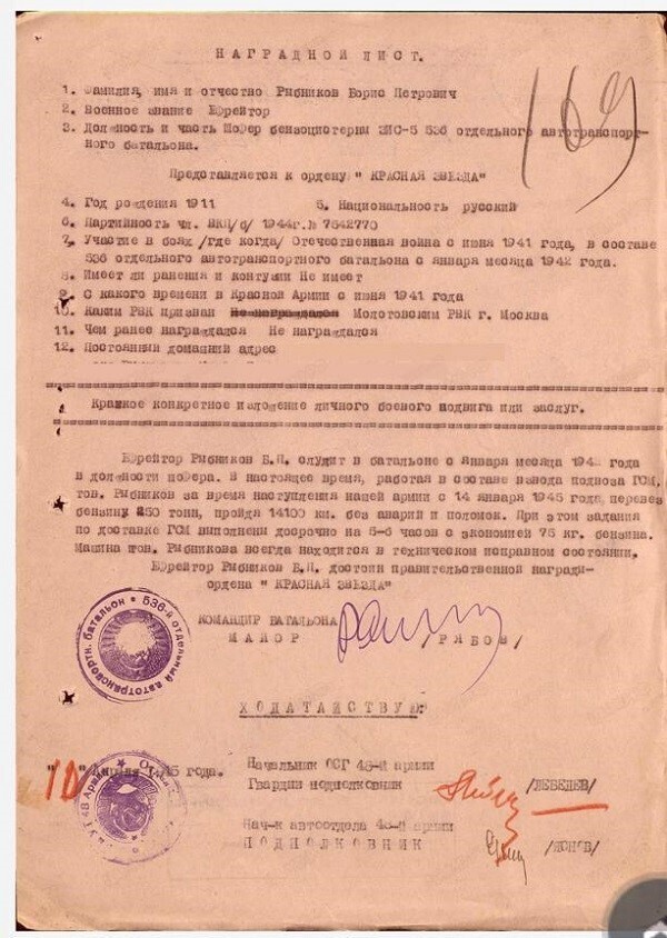 Празднику великой Победы посвящается: боевой путь ефрейтора Рыбникова