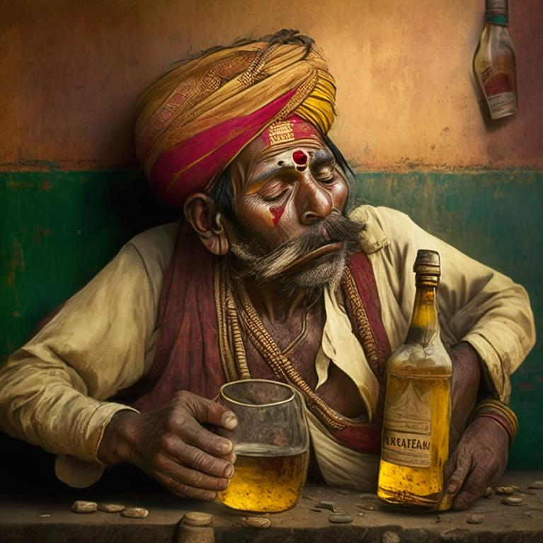 ИИ рисует. Подборка рисунков на тему - пьяные разных стран мира