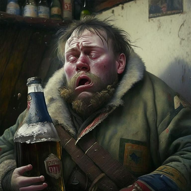 ИИ рисует. Подборка рисунков на тему - пьяные разных стран мира