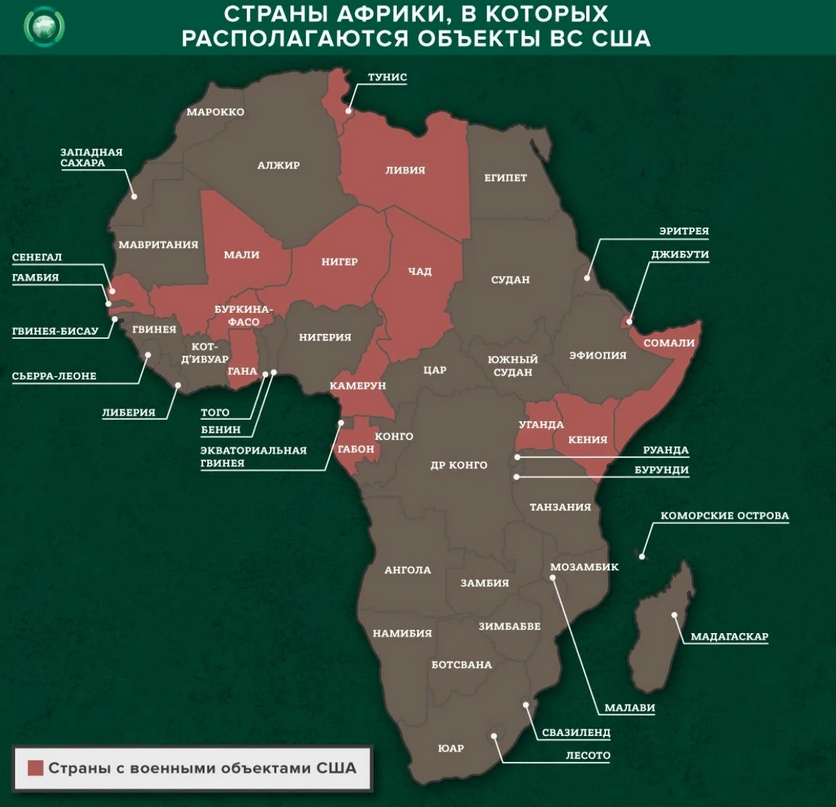 Российские военные базы в Африканских странах