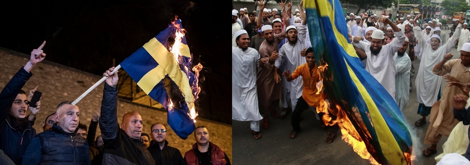 В Швеции снова горит Коран. Ультраправые испытывают мусульман на прочность.