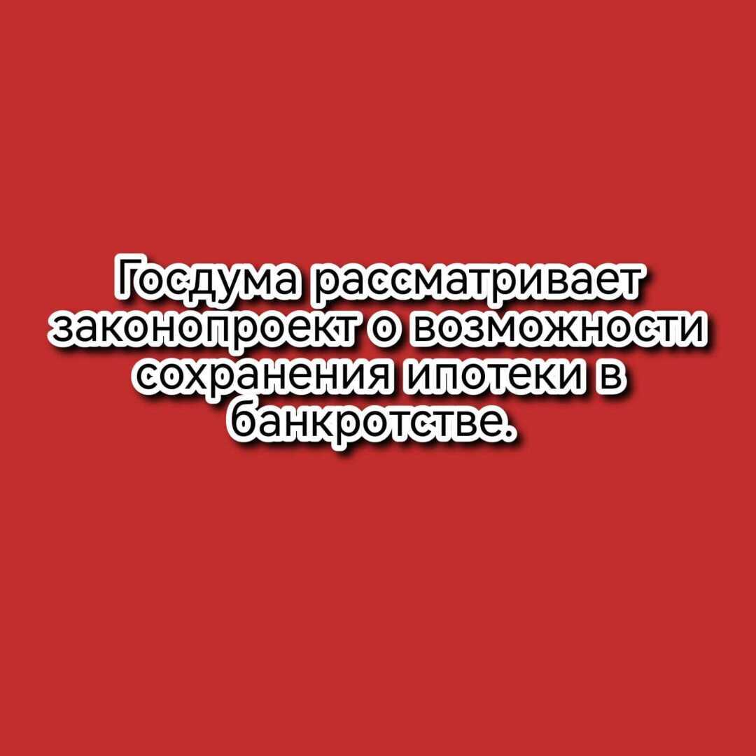 Госдума в первом чтении рассмотрела законопроект о возможности сохранения ипотеки в банкротстве.
