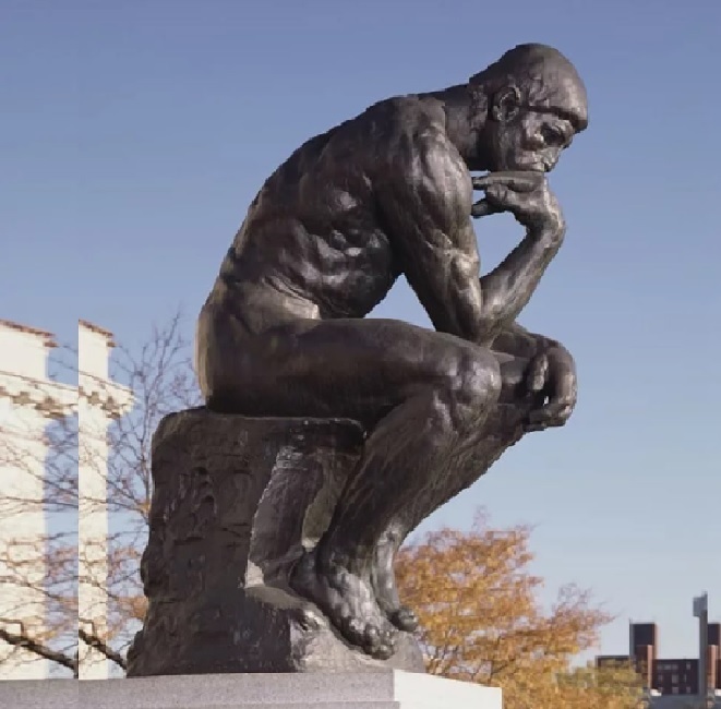 Скульптура Родена "Мыслитель". О чем он думает?