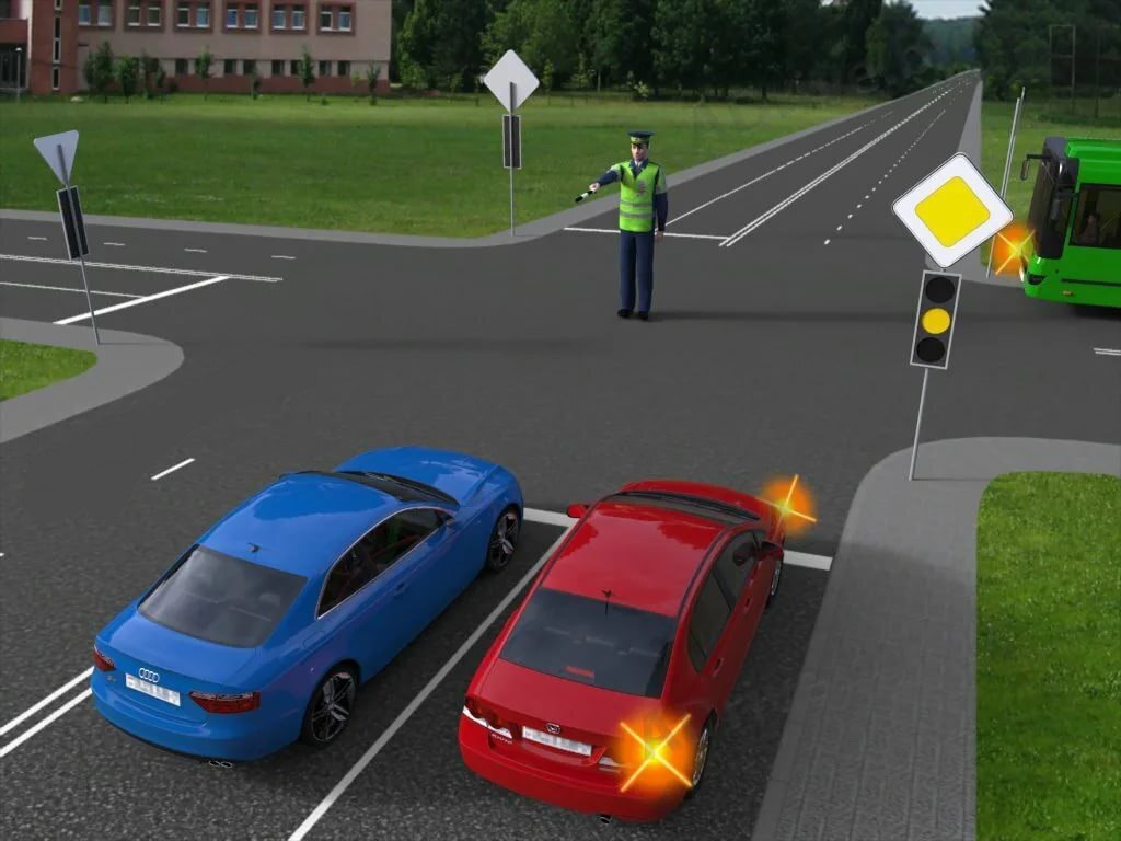 ⁠ Кому из участников разрешено продолжить движение?