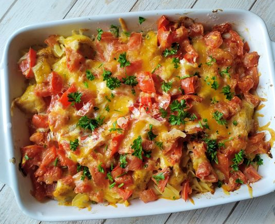 Запеканка из курицы и томатной пасты