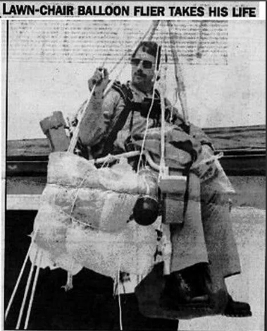 🍒Американец Ларри Уолтерс. Покоритель небес на воздушных шарах. Лауреат Премии Дарвина при жизни