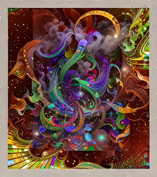 Дизайнерские композиции сгенерированные нейросетью на основе авторских работ