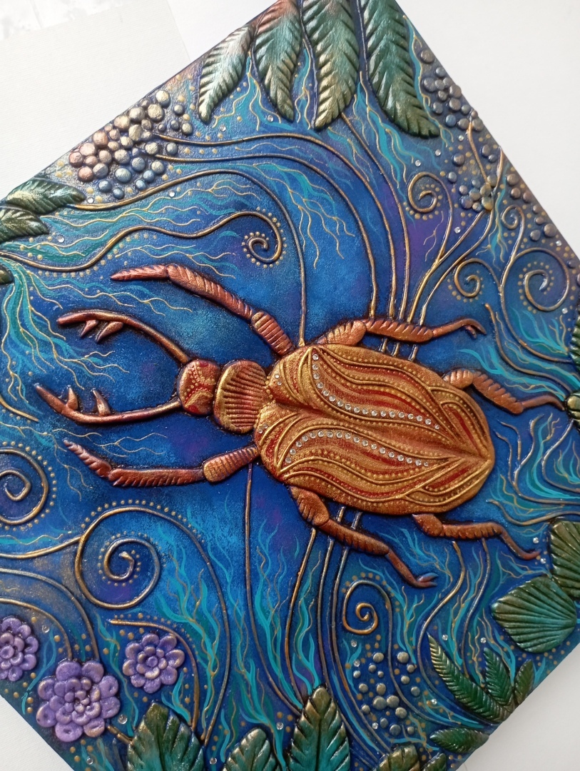 Картина, выполненная в оригинальной технике. Показываю одну из моих недавних работ.