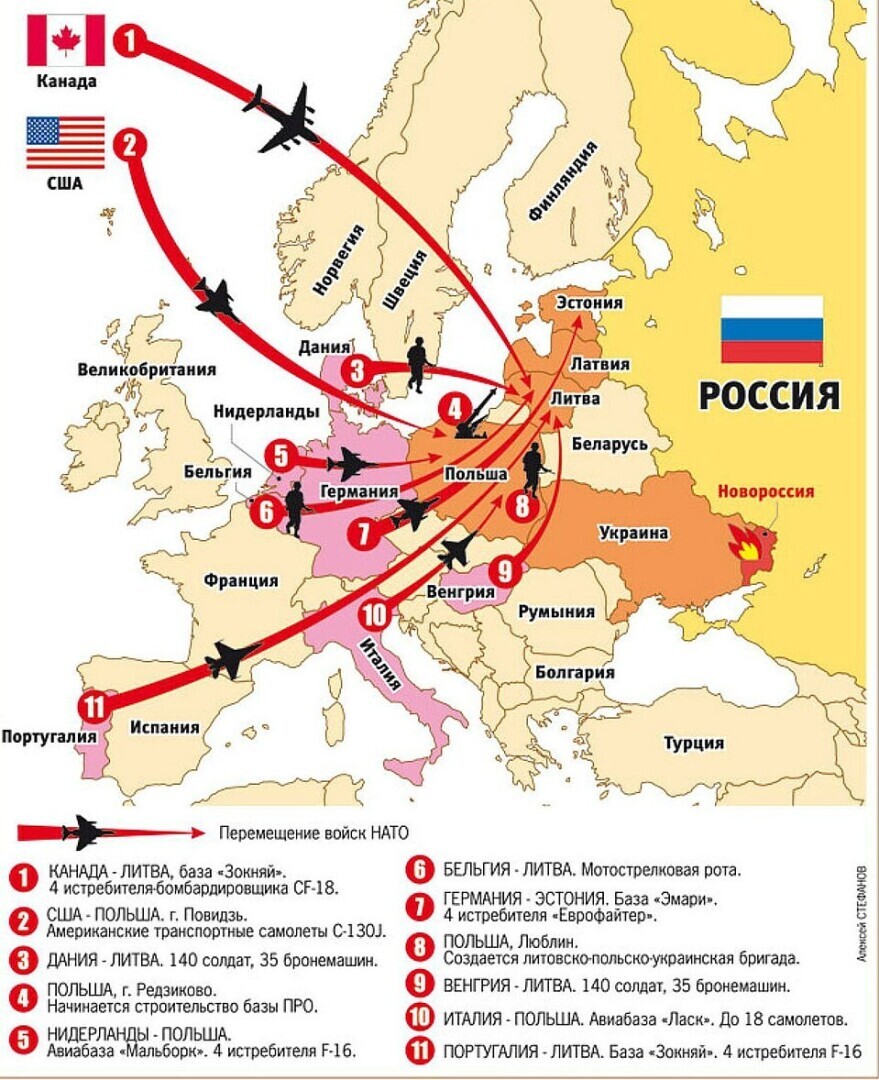 Карта нападения россии