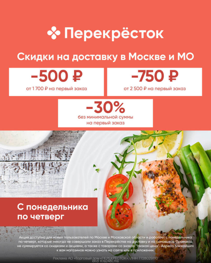 Рабочие промокоды Перекресток Ноябрь 2023 год