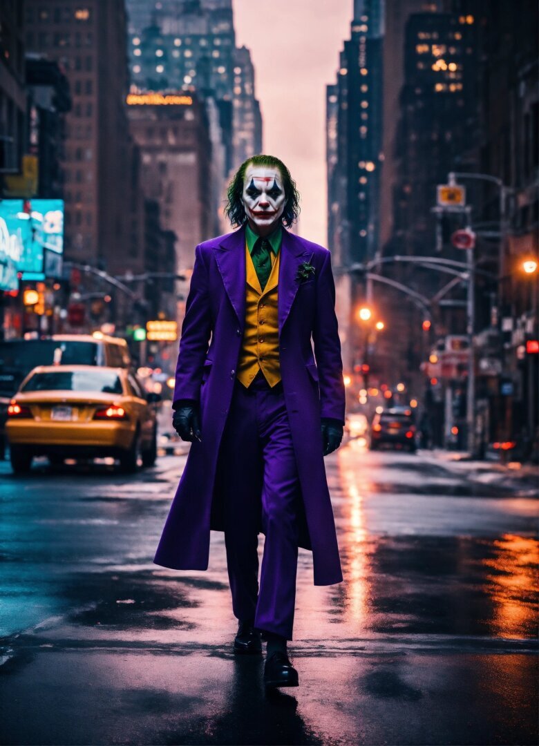 Джокер гуляет по улицам Нью-Йорка