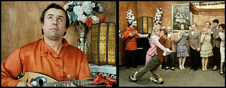 Какой реквизит объединяет кадры из трёх популярных советских фильмов?