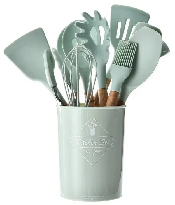 "Мятная Роскошь на Кухне: Набор Силиконовых Навесок Kitchen Set для Совершенства в Кулинарии!"