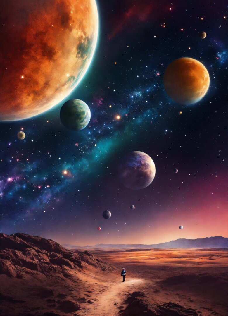 Путешествие во вселенной впускаясь в неизведанные просторы