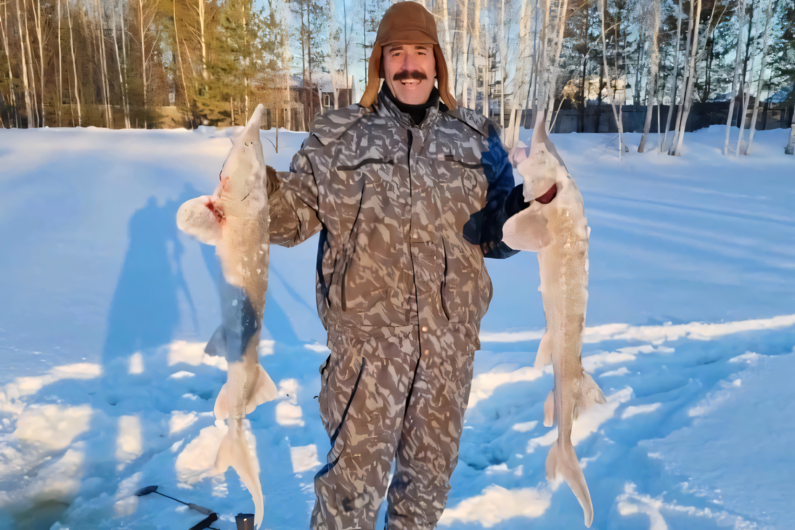 Посмотрите на Гигантского Осетра, и не одного, пойманного рыбаком в Свердловской области на днях