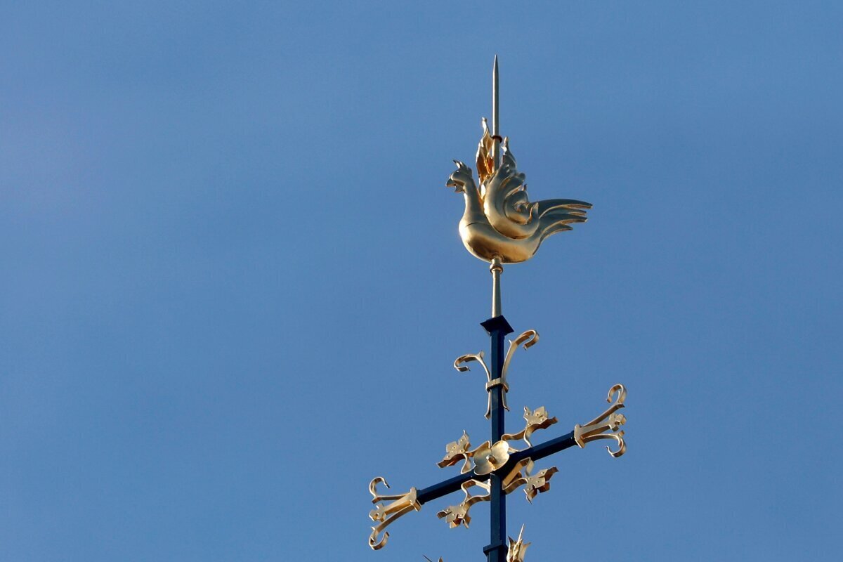 Новый Золотой Петух восседает на вершине Собора Парижской Богоматери.