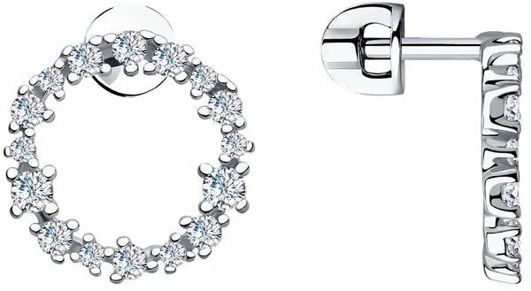 Описание Серьги SOKOLOV, серебро, 925 проба, фианит