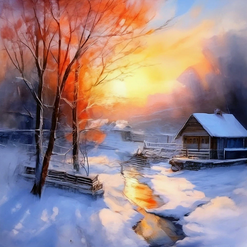 Последние деньки уходящей зимы. Красивые картинки или нейросети о зиме