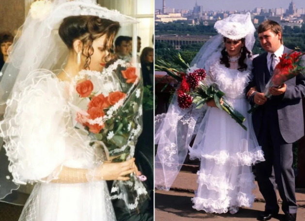 О, времена: в каких платьях выходили замуж наши мамы и бабушки
