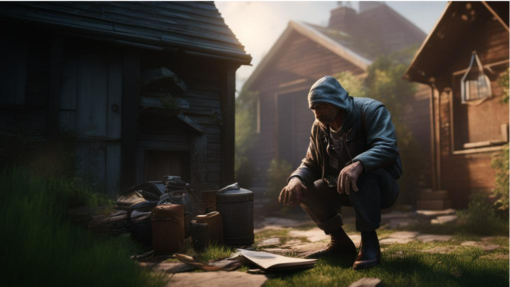 Вор прокрался к дедушке.