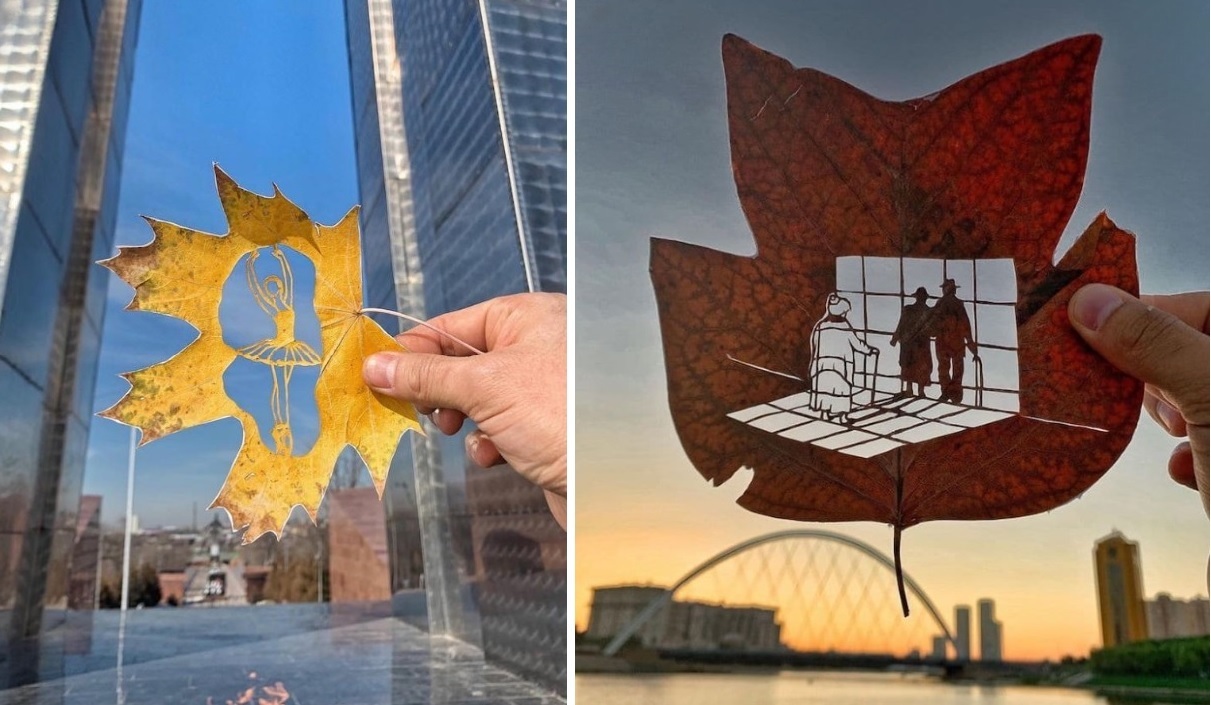 🎨"Leaf Art" Каната Нуртазина | Когда искусство встречается с природой, рождается шедевр