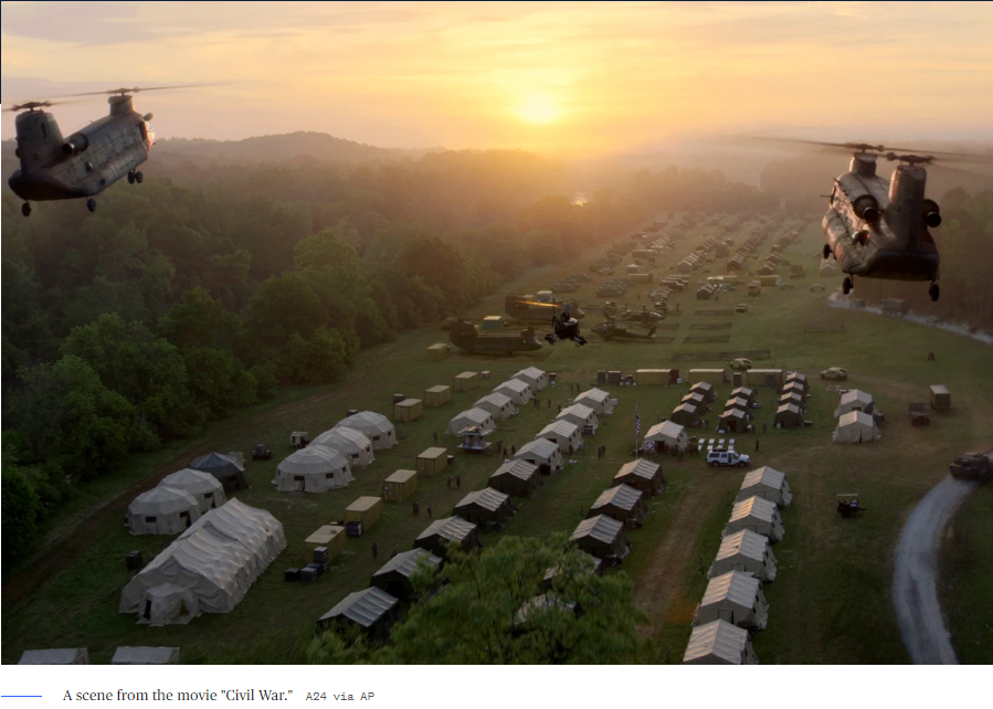 Вымышленный фильм A24 "Гражданская война" оживляет разделенную Америку Действие фильма Алекса Гарланда, дебютирующего в пятницу, разворачивается в ант