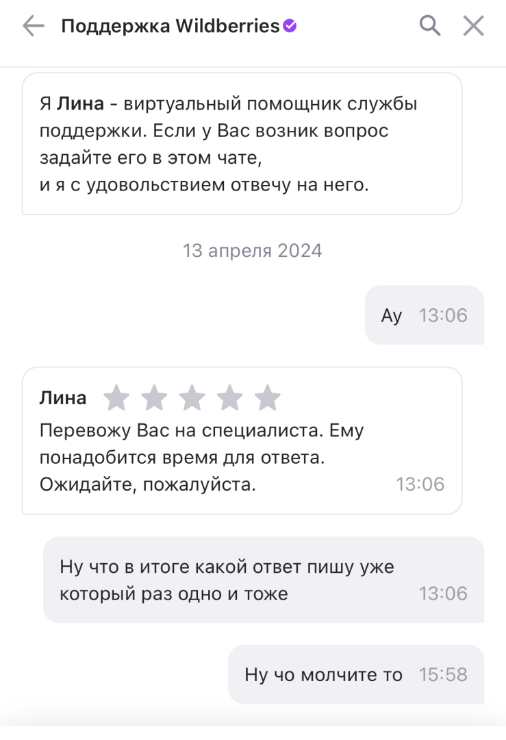 Wildberries валберис Не хотят оформить возврат товара! Молчат!