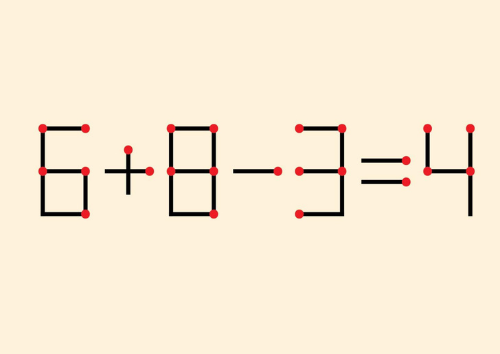 Тест: переставьте одну спичку так, чтобы получилось верное равенство