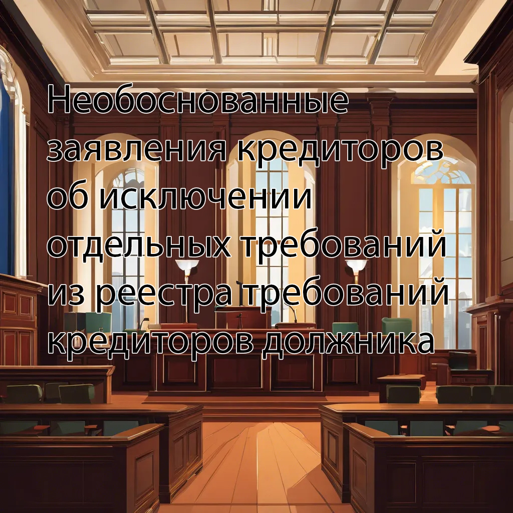 Необоснованные заявления кредиторов об исключении отдельных требований из реестра требований кредиторов должника