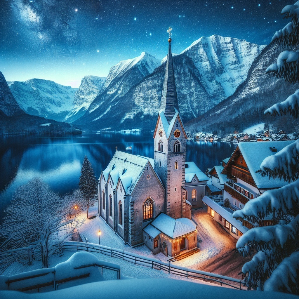 Когда солнце заходит за горизонт, Гальштат превращается в.....