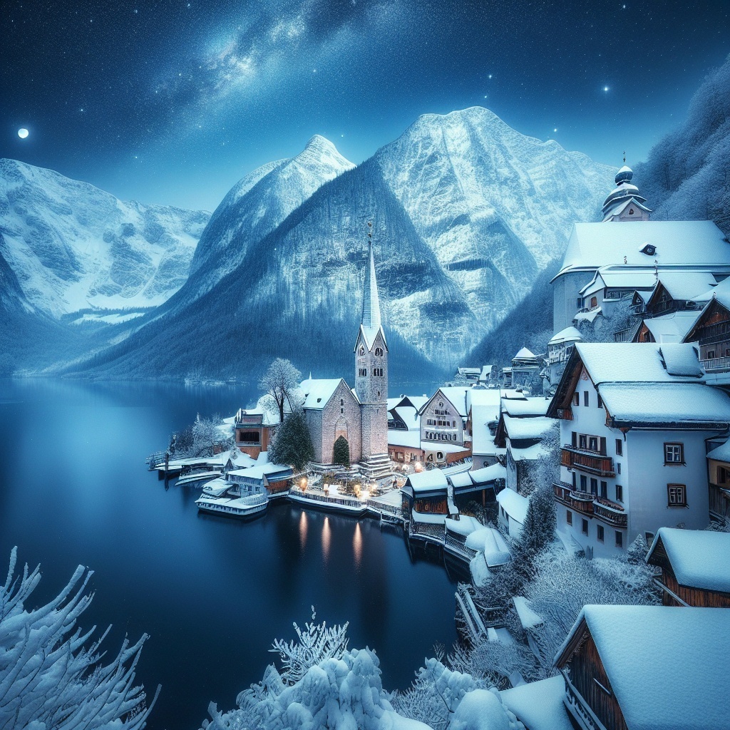 Когда солнце заходит за горизонт, Гальштат превращается в.....