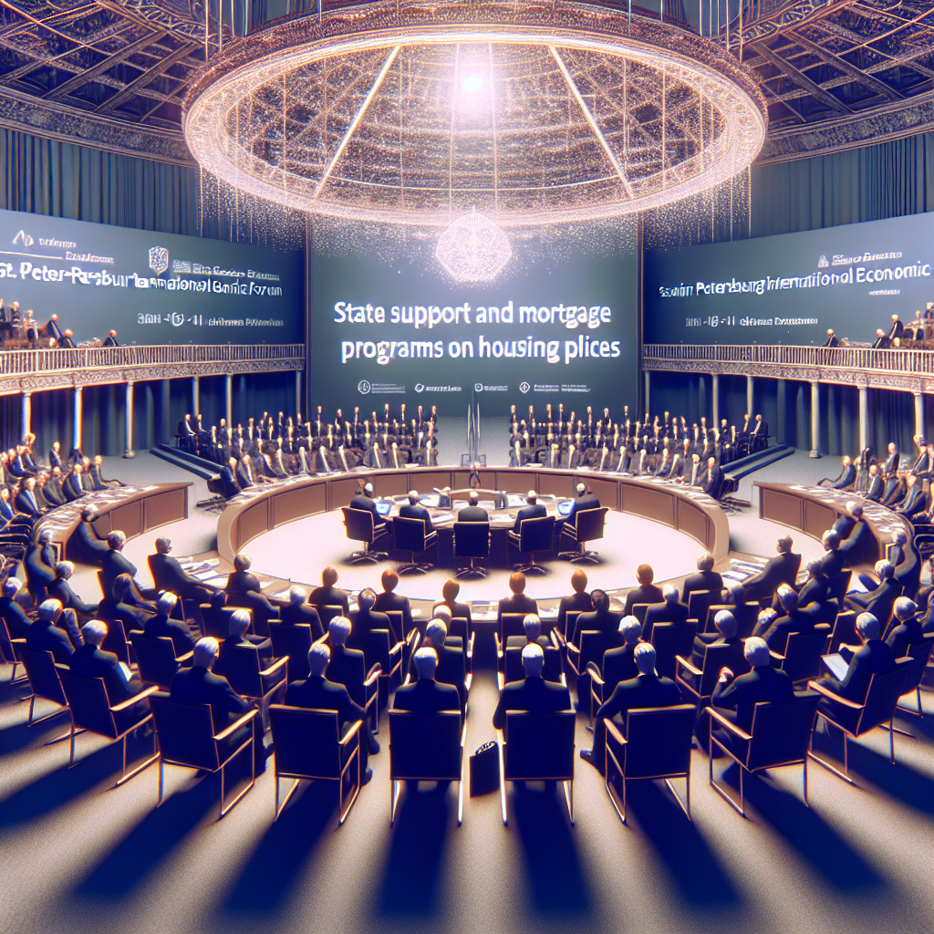 📋 Заголовок: Обсуждение влияния господдержки и ипотечных программ на цены на жилье на Санкт-Петербургском международном экономическом форуме.