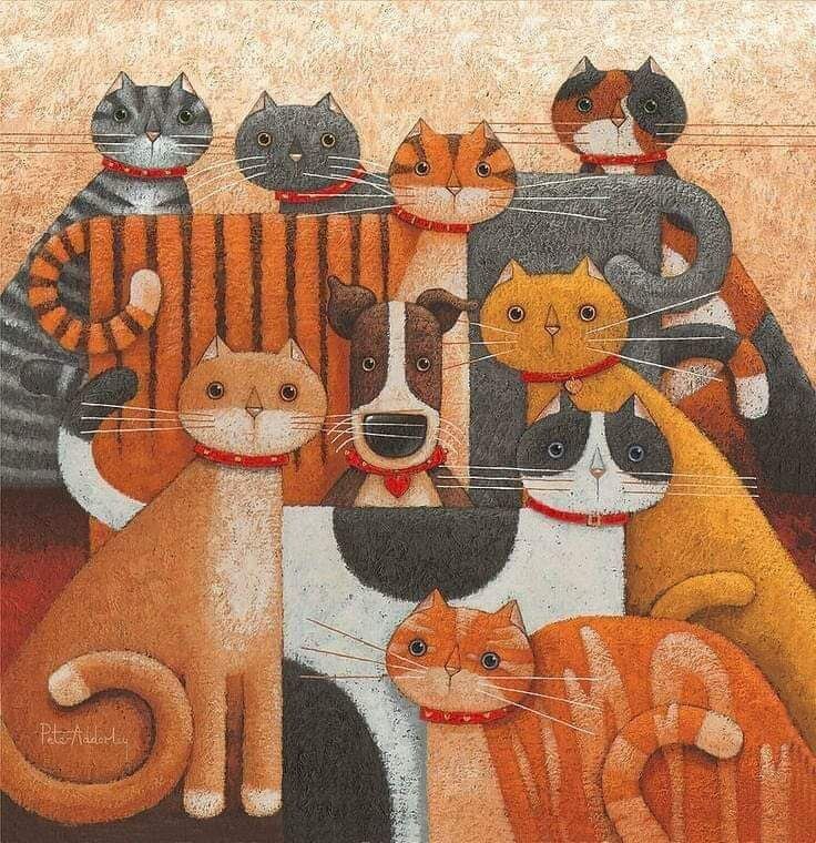 Сколько кошек найдете вы на картине?