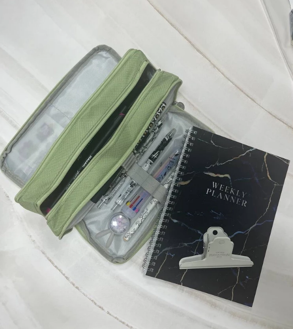 Пенал школьный с 3 отделениями, текстильный