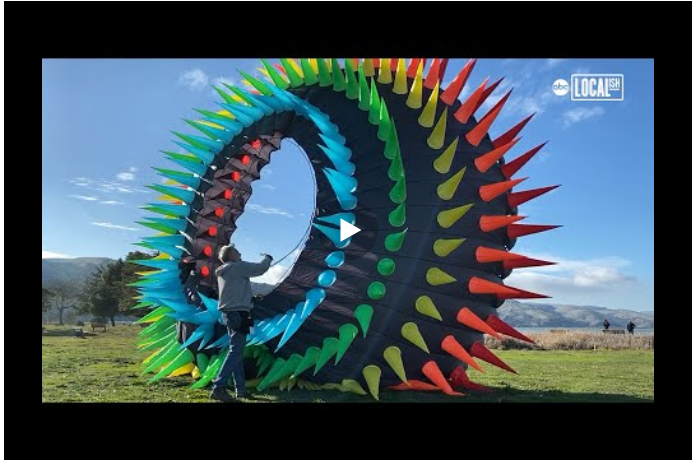 Житель Калифорнии приносит радость обществу, выпуская гигантских воздушных змеев мирового класса