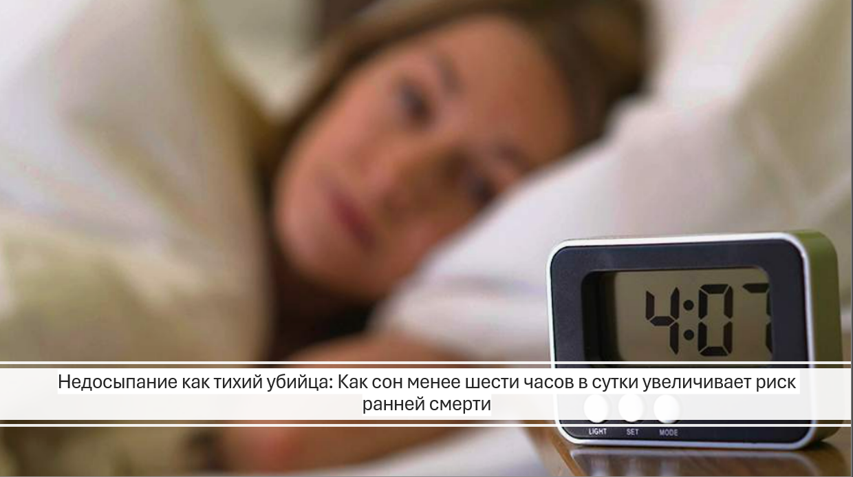 Недосыпание как тихий убийца: Как сон менее шести часов в сутки увеличивает риск ранней смерти