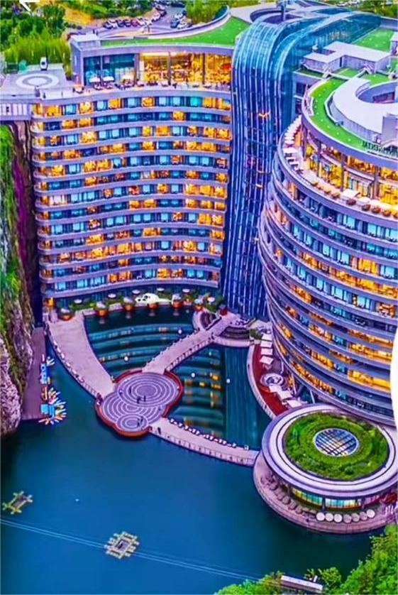 🏩В Китае построили отель в заброшенном карьере! Wanda Reign on the Bund — архитектурное чудо мира!🏨
