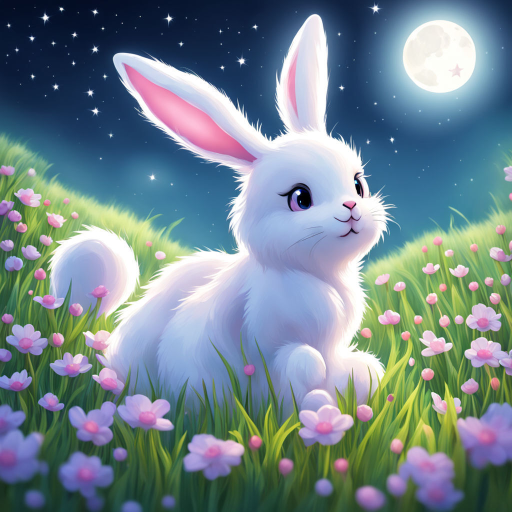 Детская сказка, про Лунного зайчика и Звёздного лучика.