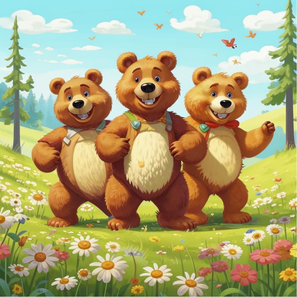 Детская сказка на ночь, о трёх медведях.