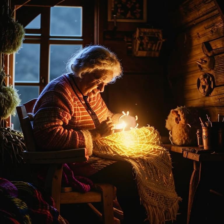 Детская сказка на ночь, о новых приключениях волшебного клубка бабушки Марфы.