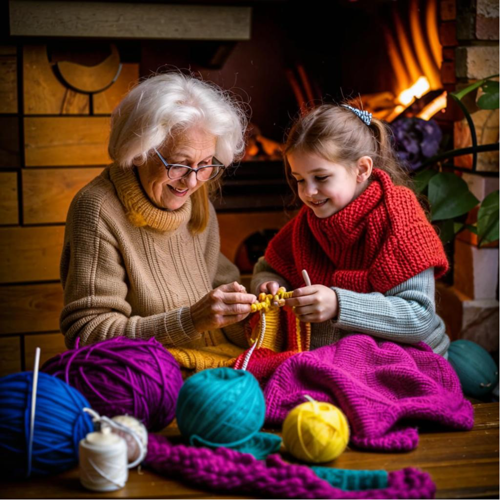 Детская сказка на ночь, о новых приключениях волшебного клубка бабушки Марфы.