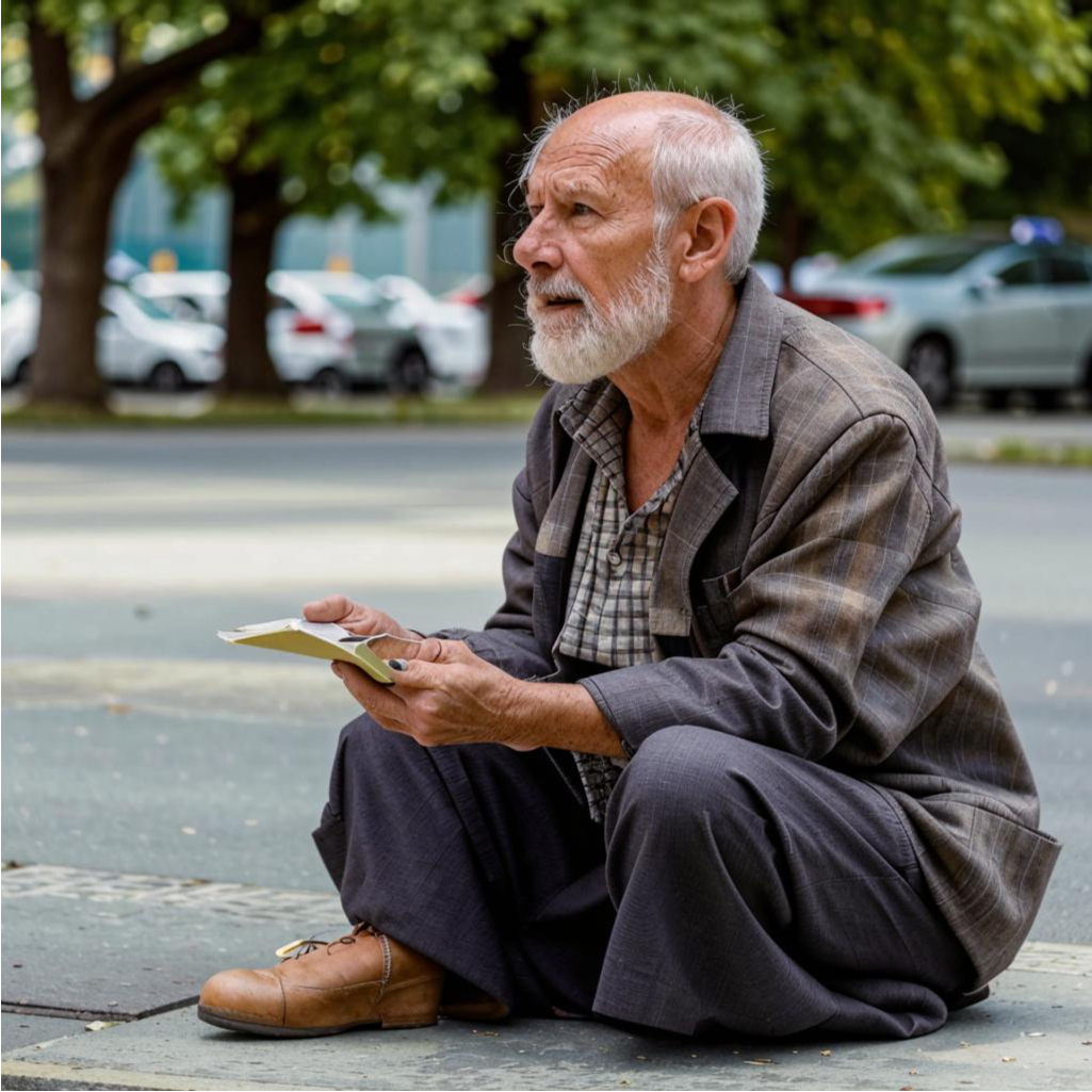 Собез довел пенсионера до сбора подаяния с прохожих