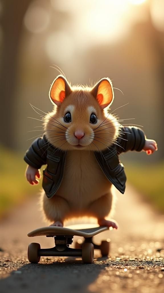 Веселые приключения моего хомяка, который научился кататься на скейтборде