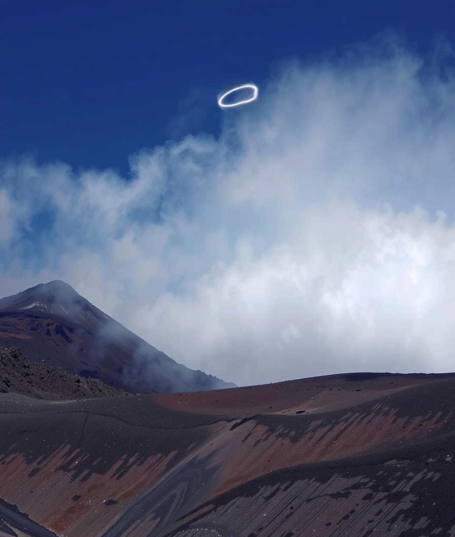 Вулкан Этна выпускает идеальные кольца дыма: редкое явление