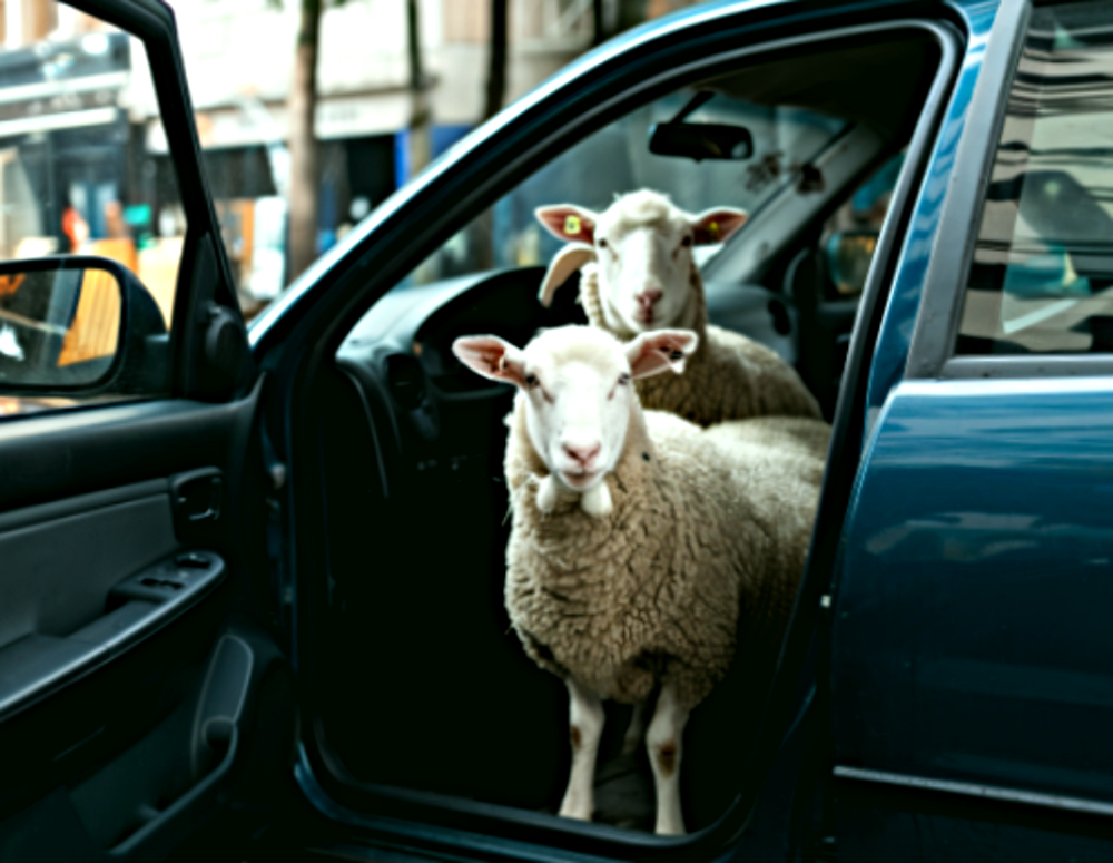 Катили по дороге овцы на иномарке